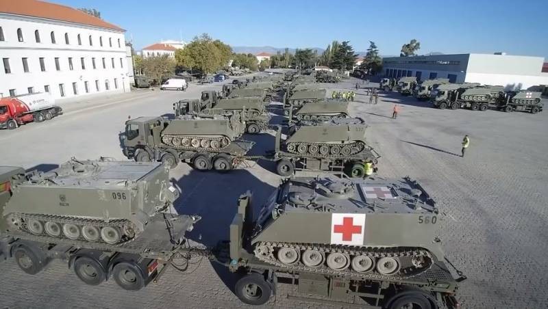 Các xe thiết giáp M113 Tây Ban Nha, chuẩn bị chuyển giao cho Ukraine. Ảnh Military Ukraine. 