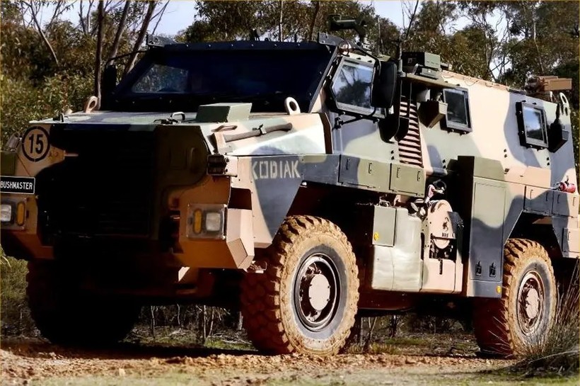 Xe thiết giáp bánh hơi hạng nhẹ Bushmaster của Úc. Ảnh Army Recorgnition