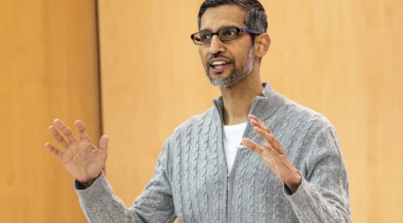 Sundar Pichai, Giám đốc điều hành của Alphabet Inc., trong hội nghị các nhà phát triển Google I/O ở Mountain View, California, ngày 10/5/2023. Ảnh CNBC