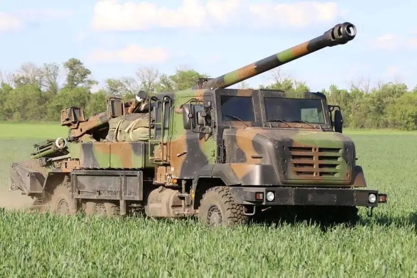Pháo tự hành CAESAR 6x6 155mm đang phục vụ trong Lực lượng vũ trang Ukraine. Ảnh: Bộ Quốc phòng Ukraine (MoD)