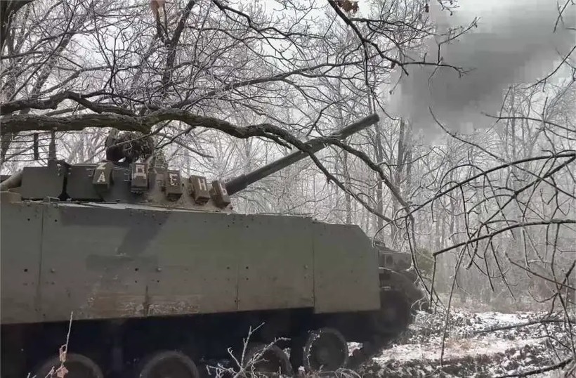 Xe chiến đấu bộ binh BMP-3 pháo kích trên chiến trường Ukraine. Ảnh Army Recognition