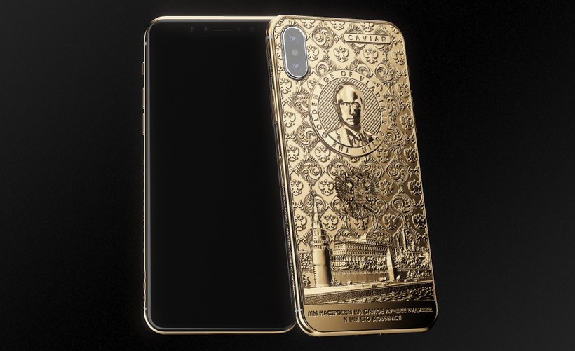 Caviar đã chế tác phiên bản Phone X Putin Golden Age để chức mừng Tổng thống V.Putin tái đắc cử. Nguồn: Caviar
