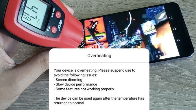 Tình trạng quá nhiệt xảy ra khi chạy bài thử benchmark trên thiết bị Huawei. Ảnh: Anandtech