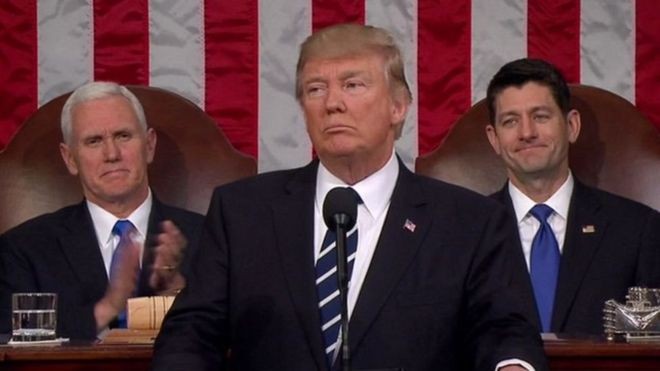 Tổng thống Donald Trump phát biểu trước Lưỡng viện