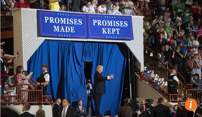 Tổng thống Donald Trump phát biểu tại cuộc mít tinh