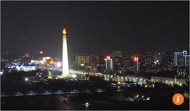 Cảnh ban đêm ở Bình Nhưỡng (tháng 4/2017)