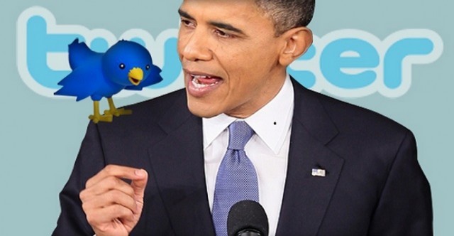Cựu Tổng thống Mỹ Barak Obama với biểu tượng của Twitter