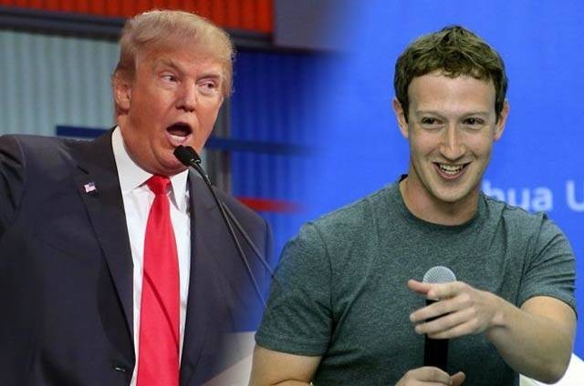 Tổng thống Mỹ Donald Trump (trái) và CEO Facebook Mark Zuckerberg
