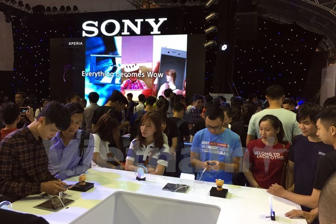Khu vực trải nghiệm những chiếc smartphone mới nhất của Sony