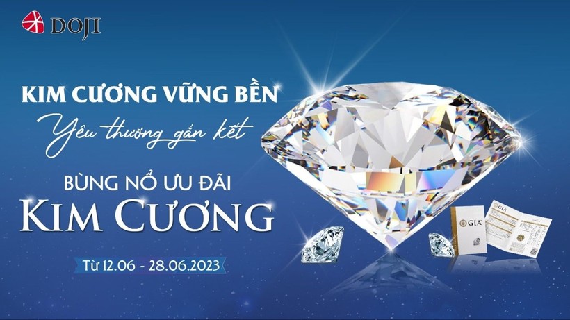 DOJI “tung” siêu ưu đãi đôi: Giảm tới 8% hóa đơn và tặng thêm Trang sức Ổ trị giá đến 50 triệu đồng khi mua kim cương. 
