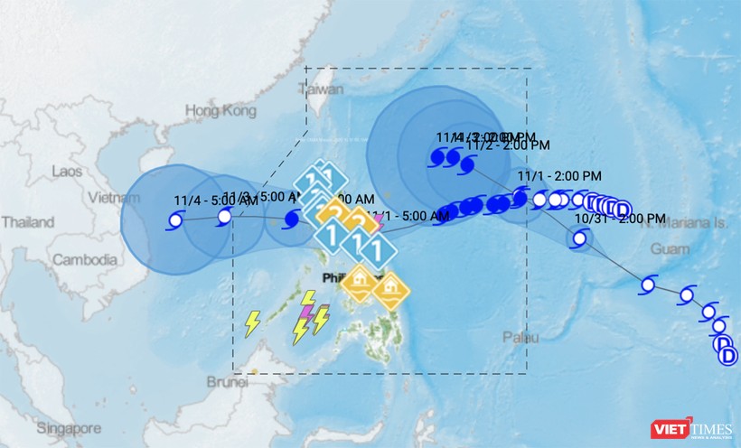 Dự báo bão của PAGASA (Philippines) về 2 cơn bão mới Goni và Atsani đang hình thành trên biển