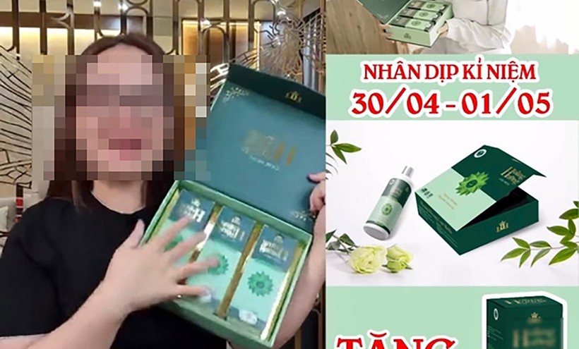 Bà Hoàng Hường quảng cáo sai về công dụng của viên xương khớp Hoàng Hường trong các video livestream trên mạng xã hội(Ảnh chụp màn hình)