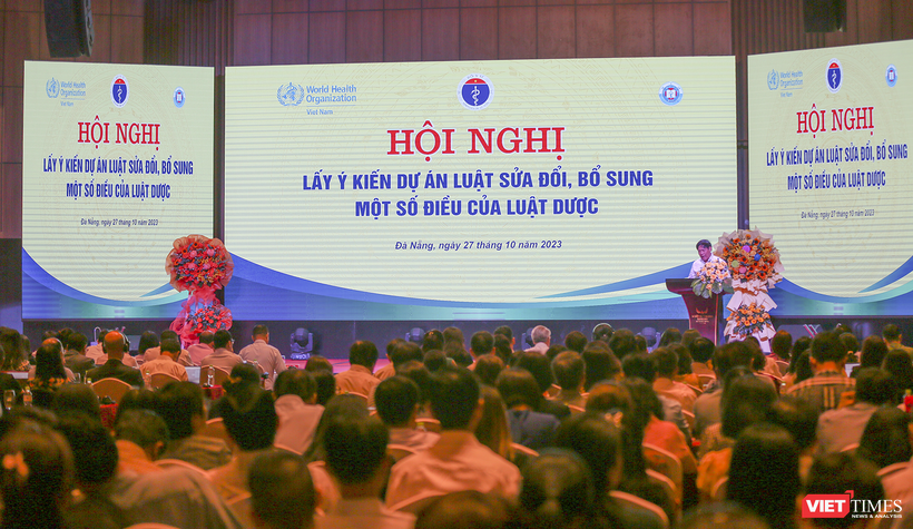 Quang cảnh hội nghị Lấy ý kiến dự án Luật sửa đổi, bổ sung một số điều của Luật Dược 2016 do Bộ Y tế đã tổ chức tại Đà Nẵng.