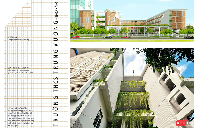 Thiết kế Trường THCS Trưng Vương (Đà Nẵng) đạt giải Nhất giải thưởng kiến trúc Sao Biển 2023