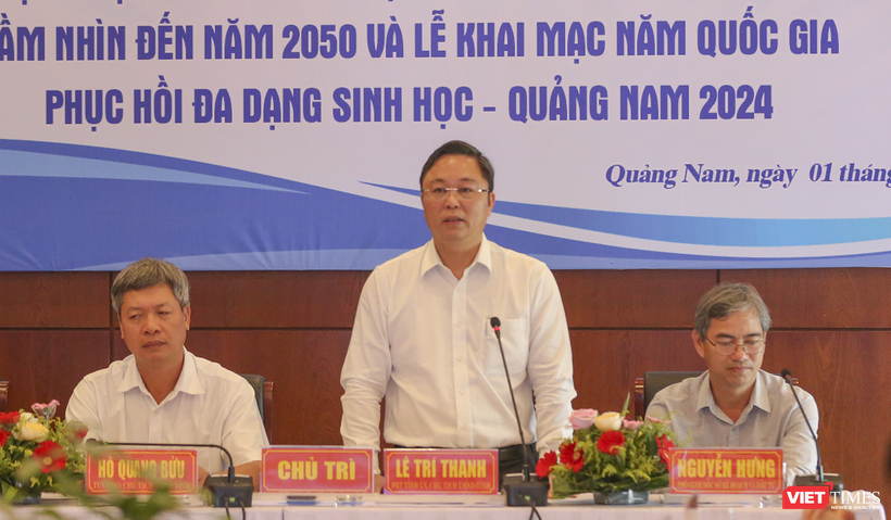 Ông Lê Trí Thanh – Chủ tịch UBND tỉnh Quảng Nam chủ trì họp báo Công bố Quy hoạch tỉnh Quảng Nam thời kỳ 2021 - 2030, tầm nhìn đến năm 2050 và khai mạc “Năm phục hồi đa dạng sinh học quốc gia - Quảng Nam 2024”.