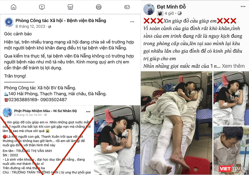 Phòng công tác xã hội Bệnh viện Đà Nẵng lên tiếng bác bỏ thông tin và cảnh báo bài viết giả mạo kêu gọi giúp đỡ bệnh nhân nghèo tại bệnh viện.