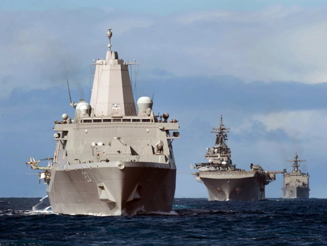 Đội tàu đổ bộ Essex ARG của Mỹ - Ảnh: Hải quân Mỹ