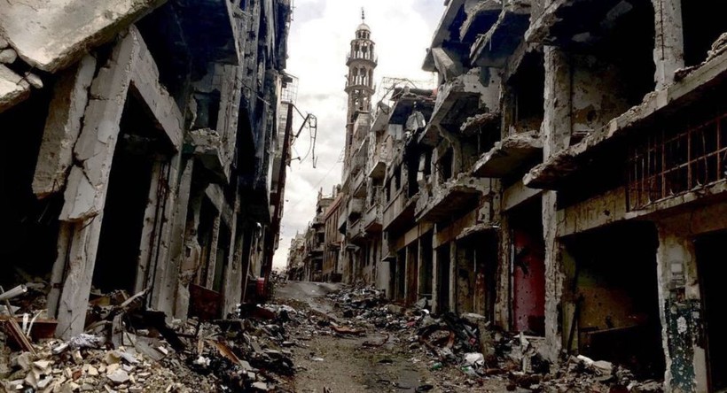 Cảnh hoang tàn, đổ nát chiến tranh ở Syria