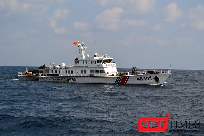 Tàu hải cảnh Trung Quốc mang số hiệu 46101 đã tấn công, cướp tài sản của tàu cá Quảng Nam.