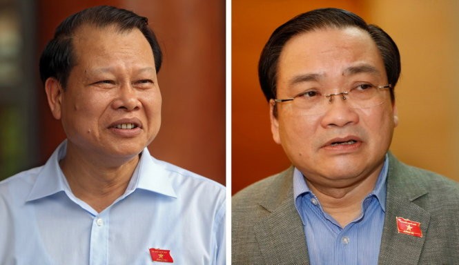 Phó thủ tướng Vũ Văn Ninh (trái) và Phó thủ tướng Hoàng Trung Hải.