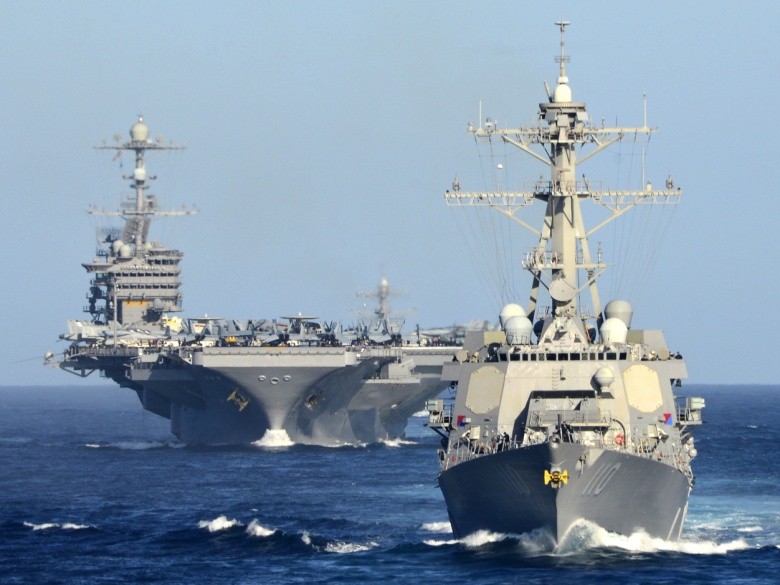 Mỹ đã điều tới hai cụm tác chiến tàu sân bay sẵn sàng xung quanh khu vực Biển Đông