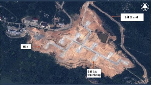 Hình ảnh vệ tinh cho thấy 10 bãi đáp trực thăng trên đảo Nam Kỷ. Ảnh: Airbus DS/IHS Jane's.