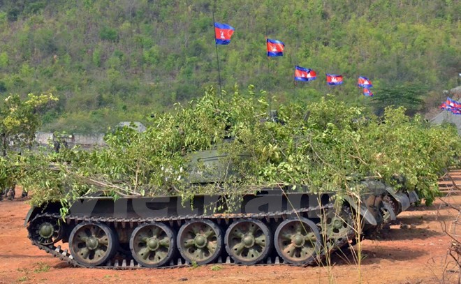 Xe tăng của quân đội Hoàng gia Campuchia. (Nguồn: Xuân Khu/Vietnam+)