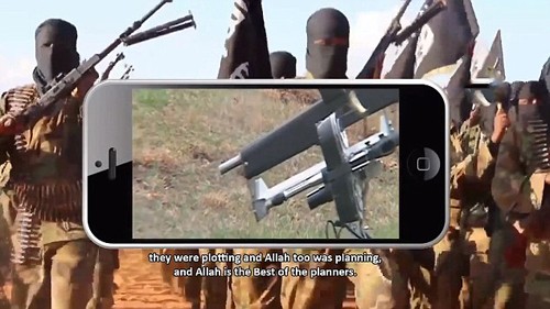 Hướng dẫn về chương trình do thám của phương Tây bằng đồ họa trong video nhóm Al Qaeda đăng tải.