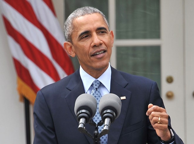 Tổng thống Mỹ Barack Obama phát biểu về thỏa thuận khung đạt được giữa nhóm P5+1 và Iran. (Nguồn: AFP)
