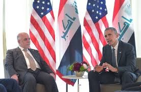 ổng thống Mỹ Barack Obama (phải) trong cuộc gặp Thủ tướng Iraq Haider al-Abadi bên lề Hội nghị thượng đỉnh G7 tại Đức. Ảnh: AFP/TTXVN
