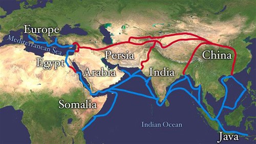 Bản đồ “Con đường tơ lụa” mới của Trung Quốc.