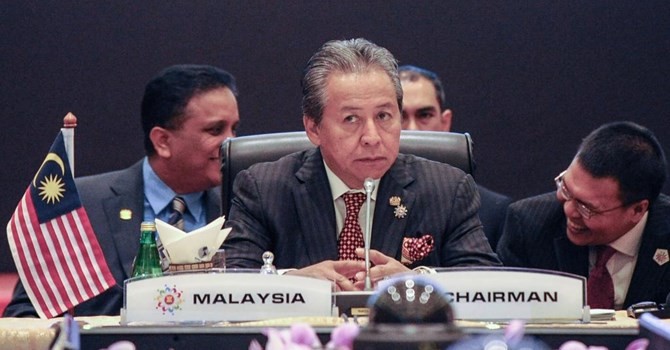 Ngoại trưởng Malaysia, Anifah Aman. Ảnh ngày 04/08/2015 - AFP.