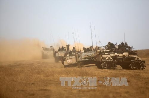 Binh sĩ Israel tham gia cuộc tập trận ở khu vực Cao nguyên Golan. Ảnh: AFP/TTXVN