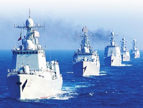 Các tàu chiến Trung Quốc trong một lần hoạt động tại Thái Bình Dương