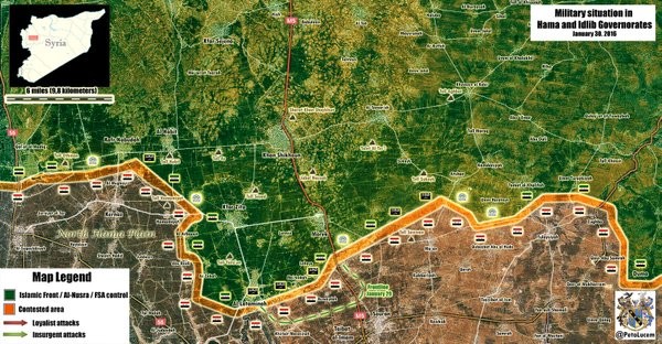 Bản đồ tình hình chiến sự chiến trường tỉnh Hama