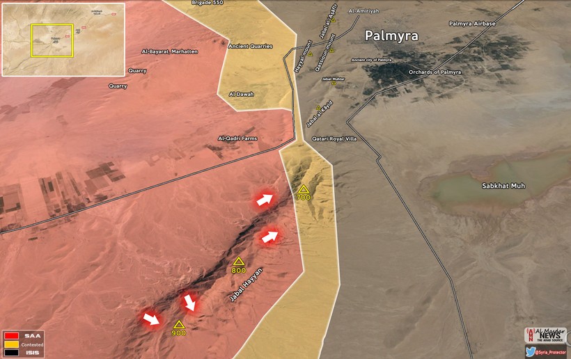 Lực lượng Tigers đánh chiếm núi Jabal Halayyl, Tây Nam Palmyra