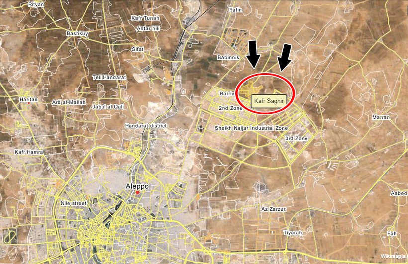 Bản đồ chiến sự miền Bắc Aleppo