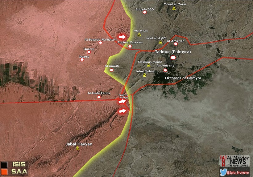 Quân đội Syria giành thêm nhiều điểm chốt ngoại vị Palmyra 