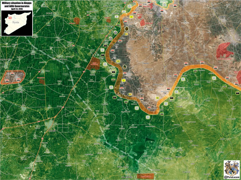 Bản đồ chiến sự Syria tỉnh Aleppo và Idlib