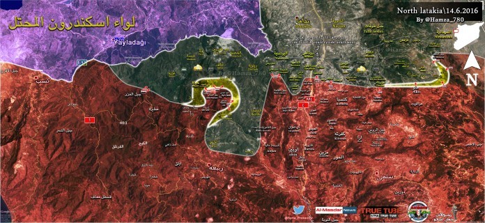 Bản đồ chiến sự tỉnh Latakia