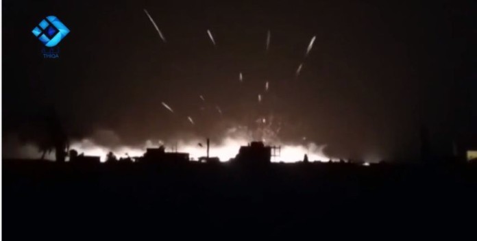 Hình ảnh không quân Nga không kích ở Bắc Aleppo