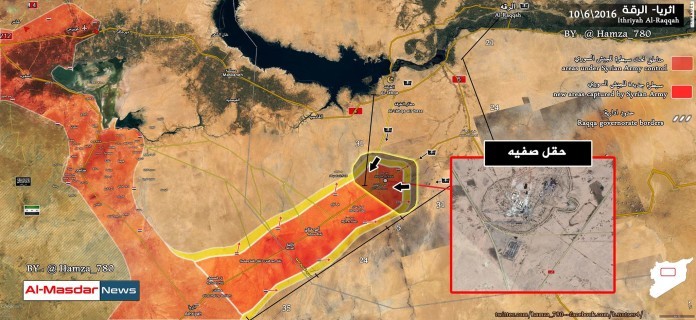 Bản đồ chiến sự tại tỉnh Raqqa