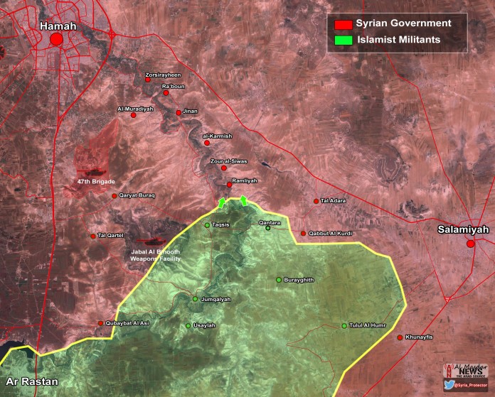 Bản đồ tình hình chiến sự quận Al-Salamiyah 