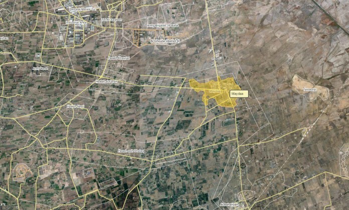 Bản đồ khu vực chiến sự Maydaa, ngoại ô Damascus
