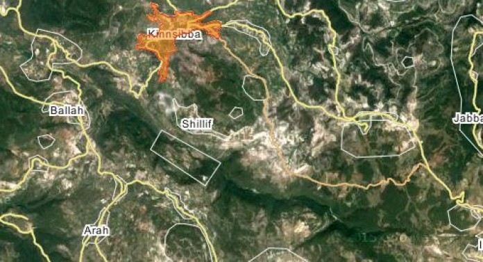 Bản đồ chiến sự Kinsaba, Bắc Latakia