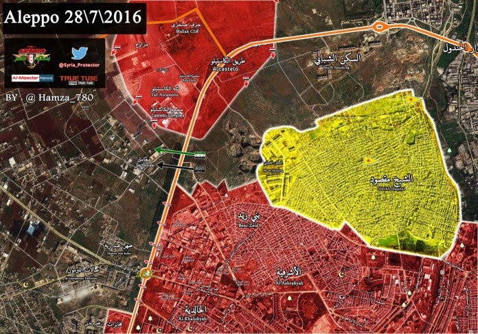Bản đồ Aleppo ngày 28.07.2016