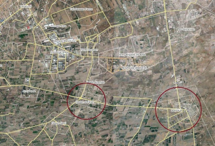 Bản đồ khu vực thị trấn Hawsh Al-Farah