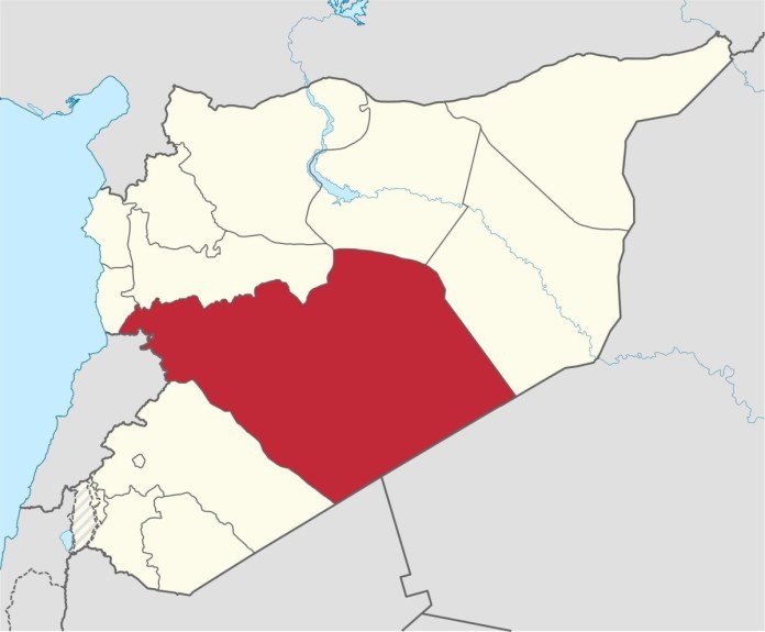 Phân bổ địa bàn kiểm soát của quân đội Syria và IS trên tỉnh Homs, Syria