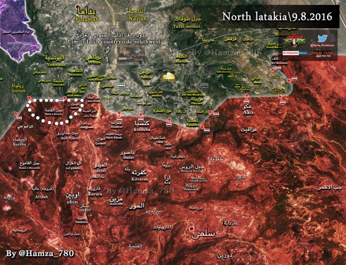 Bản đồ chiến sự vùng Latakia.