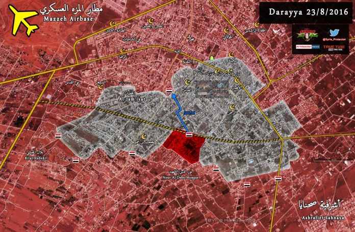 Bản đồ chiến sự thành phố vệ tinh Darayya